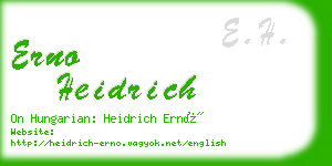 erno heidrich business card